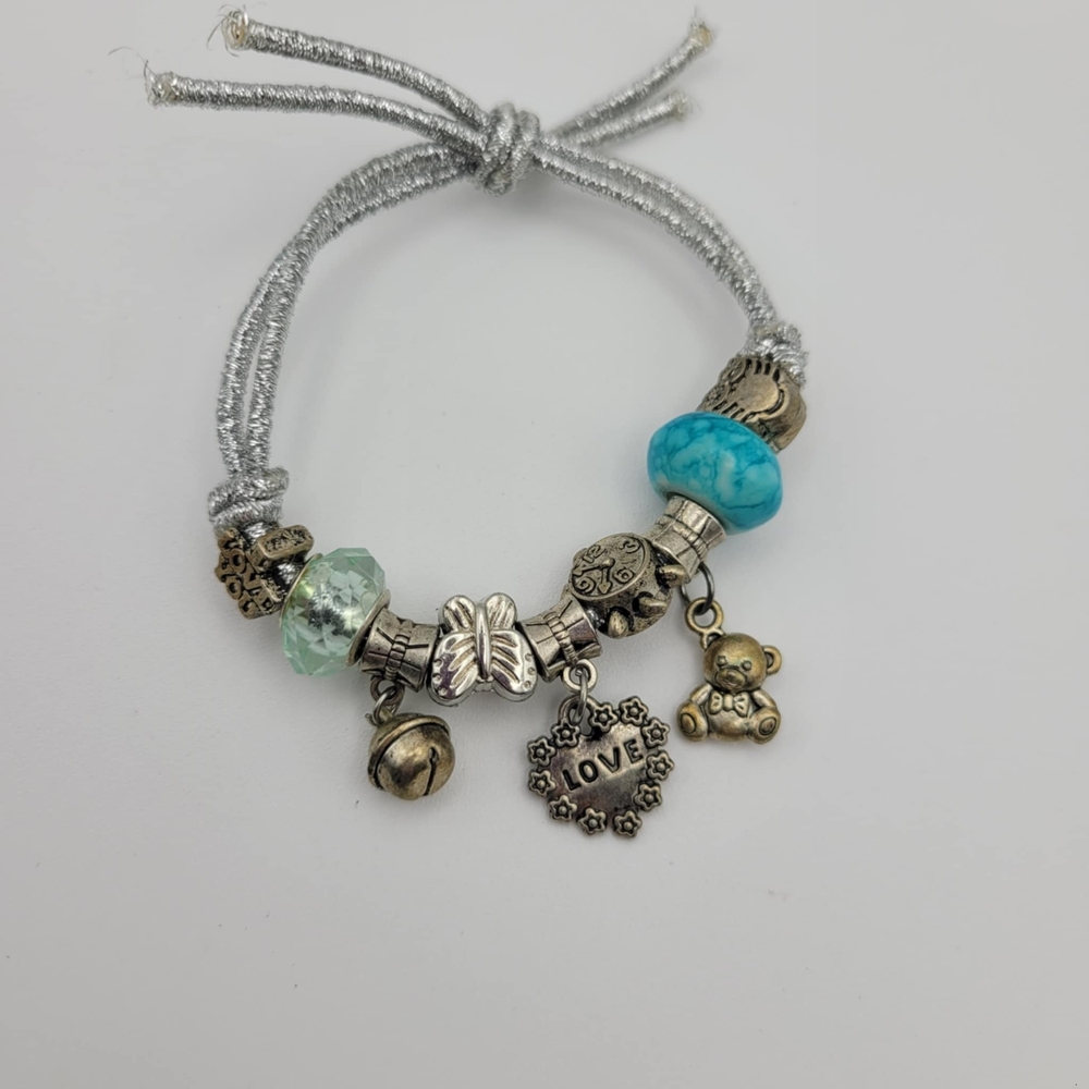 Baby Boy Love Inspired Adjustable Cord Charm Bracelet